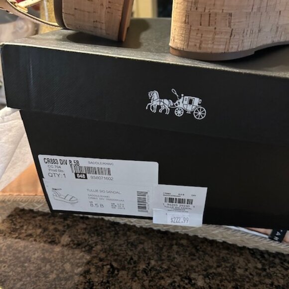 Coach Saddle/Khaki Tullie Signature Jacquard Sandals Style #:CR883 - Picture 9 of 11